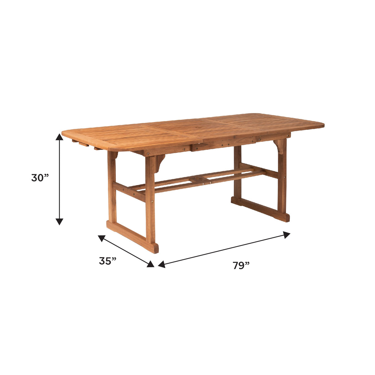 Torin Wood Outdoor Patio Butterfly Dining Table