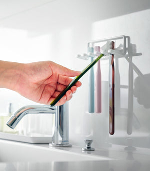 Traceless Adhesive Toothbrush Holder - Steel