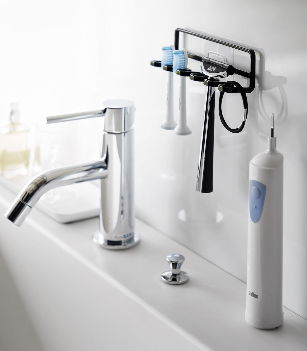 Traceless Adhesive Toothbrush Holder - Steel