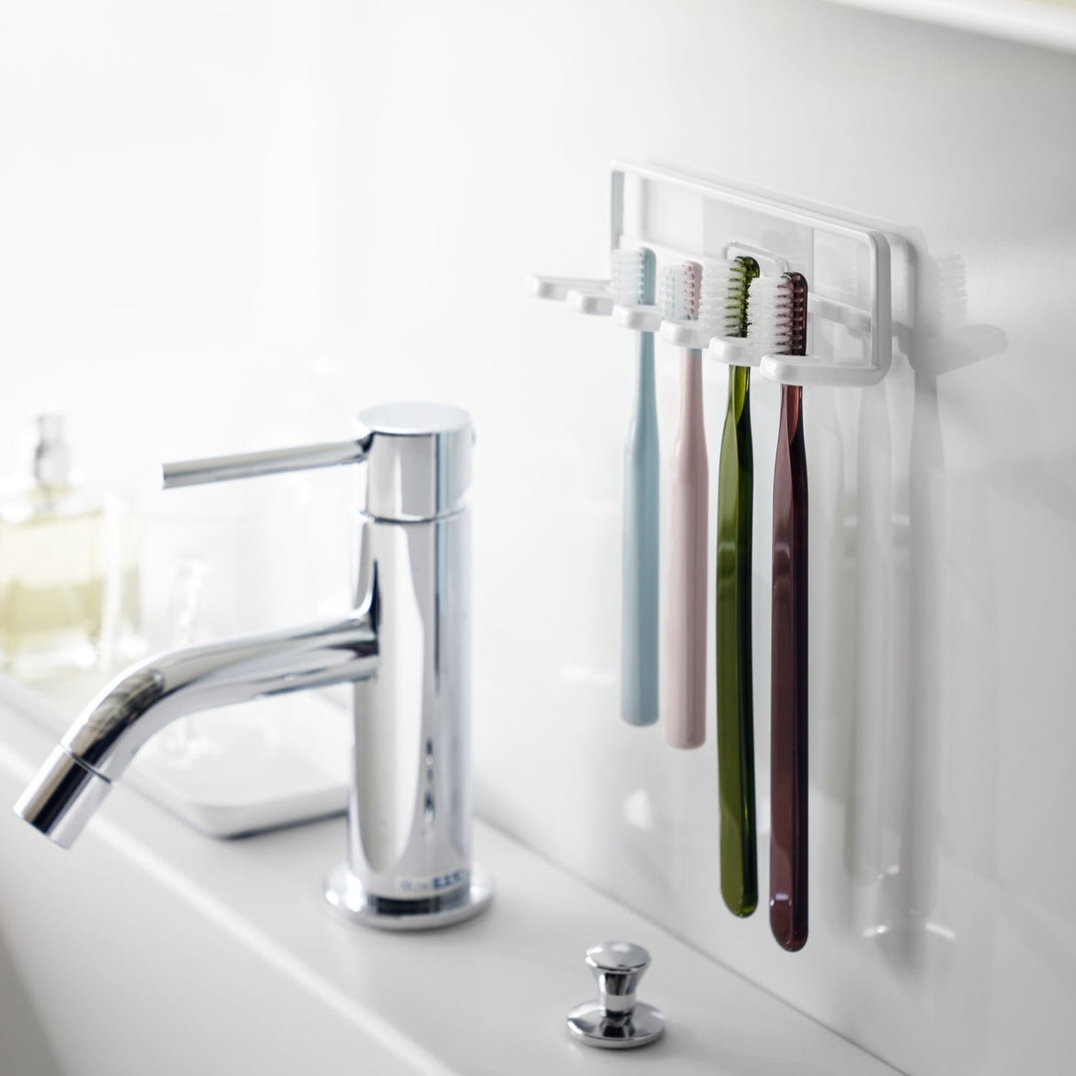 Traceless Adhesive Toothbrush Holder - Steel