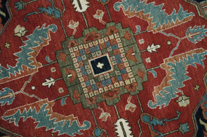 Traditional 9.11x13.8 Hand knotted Premium Fine Brown, Black and Ivory wool Area Rug