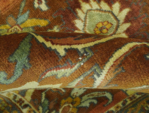 Traditional Antique Turkish Design Rust And Blue Hand Knotted 4x5 Wool Area Rug