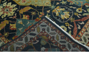 Traditional Blue and Gold Multi Sizes Antique Style Hand knotted Oushak Area Rug