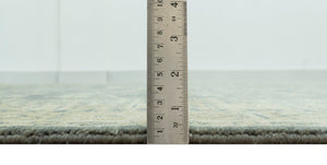 Traditional Design Charcoal And Beige 9x12 Hand Knotted Wool Area Rug
