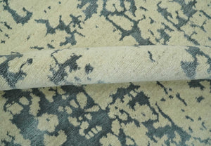 Traditional Design Charcoal and Beige 6x9 Hand Knotted wool area rug