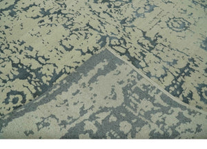 Traditional Design Charcoal and Beige 6x9 Hand Knotted wool area rug