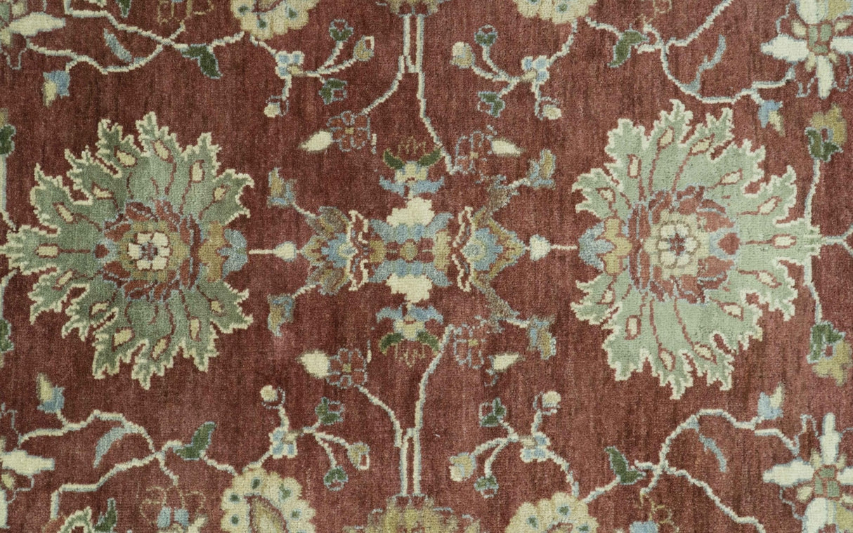 Traditional Design Red And Beige 8x10 Hand Knotted wool rug