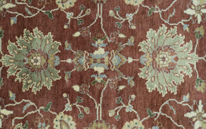 Traditional Design Red And Beige 8x10 Hand Knotted wool rug