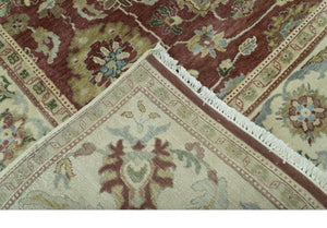 Traditional Design Red And Beige 8x10 Hand Knotted wool rug