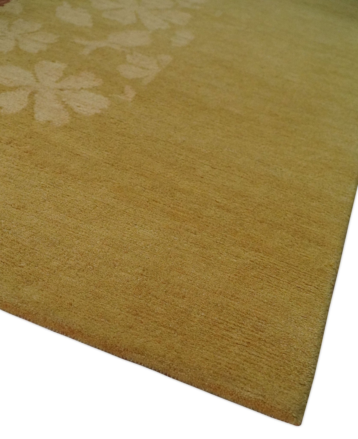 Traditional Floral Brown and Gold Hand knotted 4x6 wool Area Rug