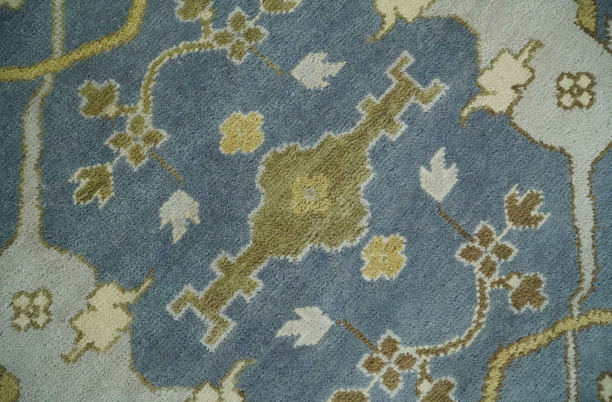 Traditional Hand Knotted 8x10 Oriental Oushak Silver, Ivory and Beige Wool Area Rug | TRDCP1168810