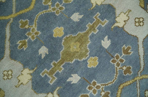 Traditional Hand Knotted 8x10 Oriental Oushak Silver, Ivory and Beige Wool Area Rug | TRDCP1168810