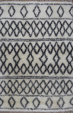Traditional Hand Made Moroccan Design New Zealand Wool 4x6 Area Rug