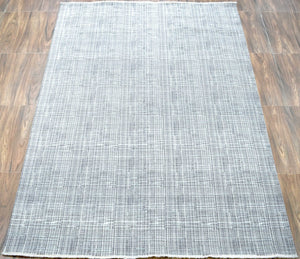 Traditional Handmade Wool & Viscose 5x8 Area Rug | TRD136658