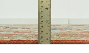 Traditional Heriz Rust, Ivory and Blue 8x10 fine Hand Knotted wool area rug