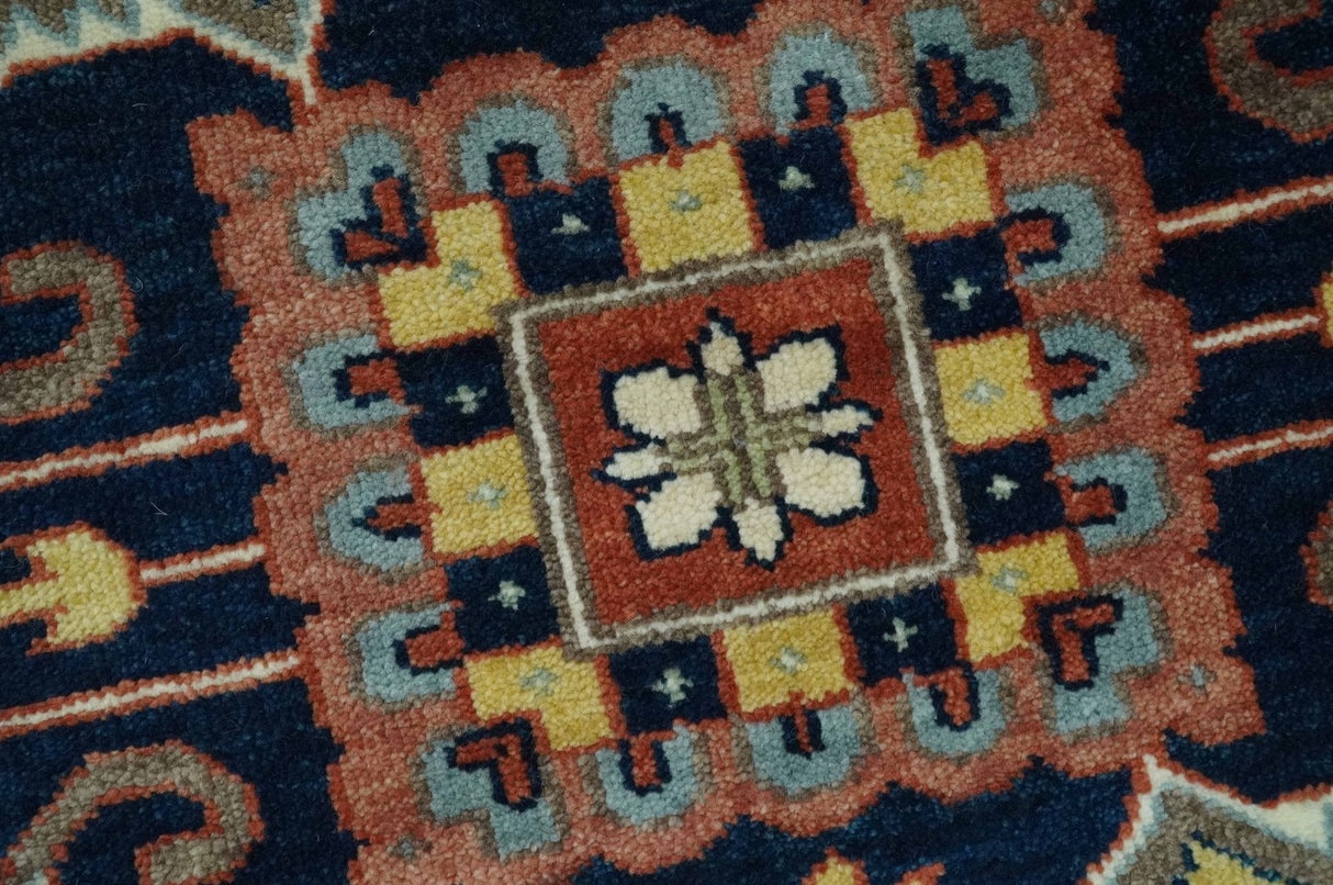 Traditional Heriz Rust and Blue Fine Hand Knotted 9x12 wool area rug