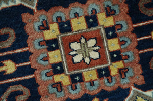 Traditional Heriz Rust and Blue Fine Hand Knotted 9x12 wool area rug