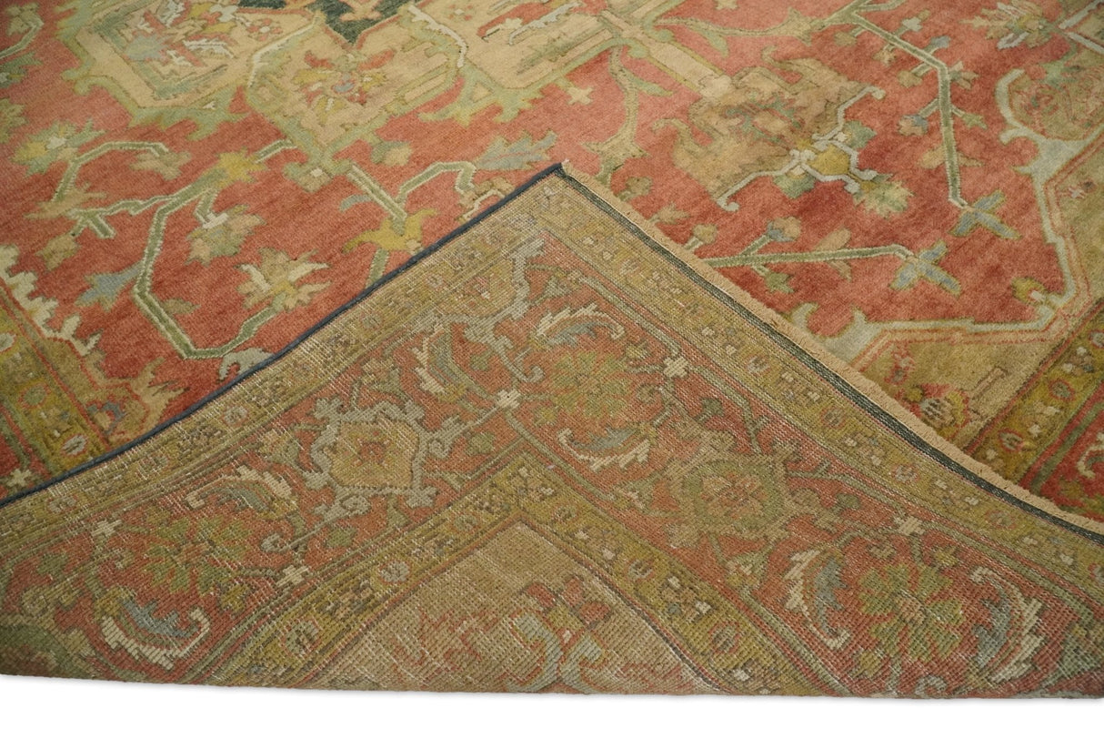 Traditional Heriz Serapi Handmade Fine Wool Area Rug | TRD753