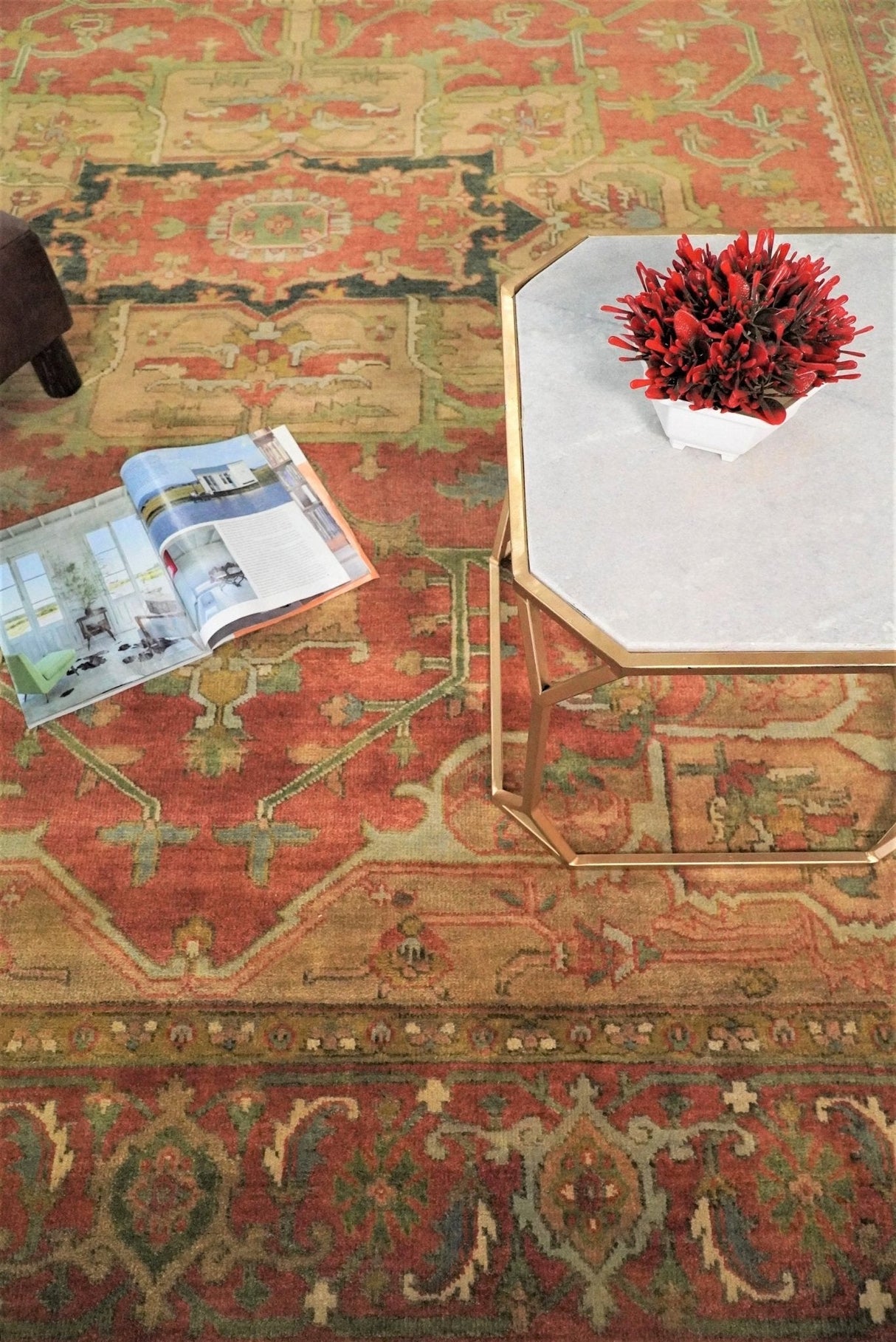 Traditional Heriz Serapi Handmade Fine Wool Area Rug | TRD753