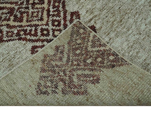 Traditional Large design 5x8 Olive, Silver and Brown Hand knotted wool area rug