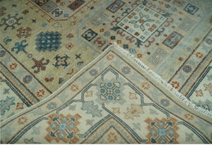 Traditional Mamluk Design Beige and Ivory Hand Knotted 8x10 wool area rug