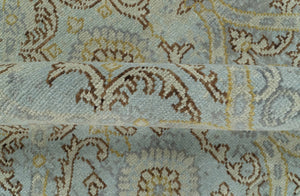 Traditional Oushak Design Blue, Brown And Gray 6X9 Hand Knotted wool rug