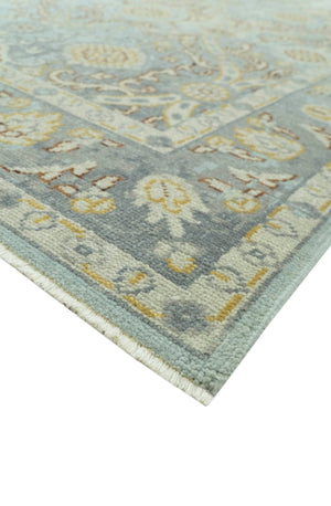 Traditional Oushak Design Blue, Brown And Gray 6X9 Hand Knotted wool rug