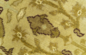 Traditional Oushak Design Gold And Brown 3x12 Hand Knotted Wool Area Rug