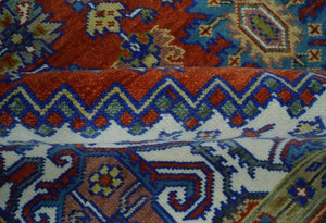 Traditional Rust, Ivory, Beige and Charcoal 9x12 Hand knotted Wool Area Rug, Living Room and Bedroom Rug