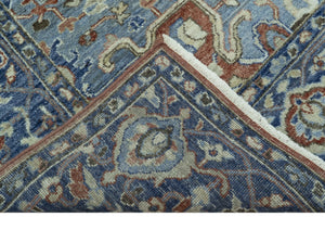 Traditional Serapi Design Rust And Blue Hand Knotted 8x10 Wool Area Rug