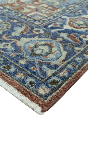 Traditional Serapi Design Rust And Blue Hand Knotted 8x10 Wool Area Rug