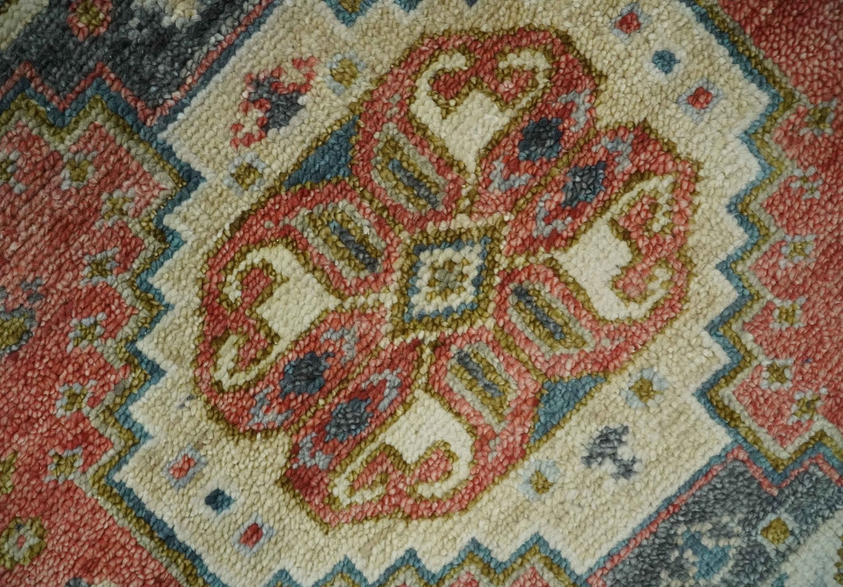Traditional floral Rust, Charcoal and Beige Mamluk design 8x10 wool Area Rug
