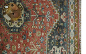 Traditional floral Rust, Charcoal and Beige Mamluk design Custom Made wool Area Rug
