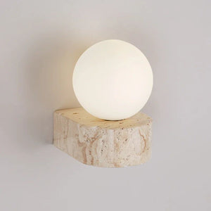 Travertine Orb Wall Light