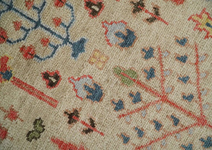 Tree of Life Hand Knotted 8x10 Beige, Brown and Rust Traditional Oushak Wool Rug