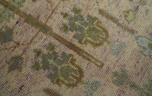 Tree of life Beige, Purple and Olive Hand Knotted Traditional Floral Custom Made wool rug