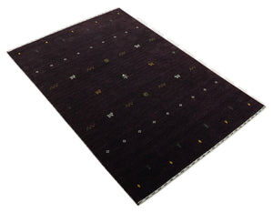 Tribal look Dark Purple Traditional Hand loom 4.6x7 Wool Area Rug