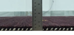 Tribal look Dark Purple Traditional Hand loom 4.6x7 Wool Area Rug