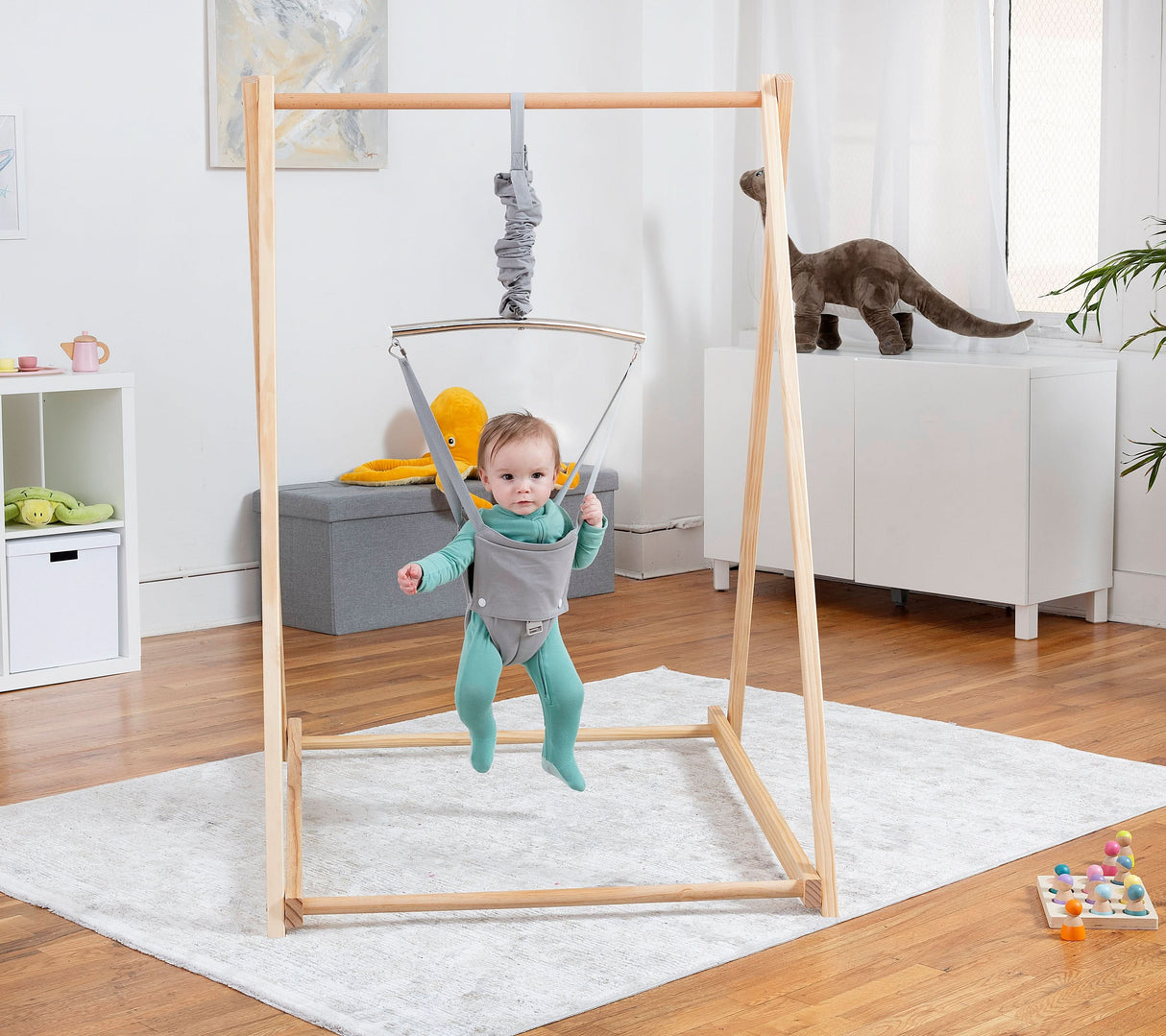 Tulip Foldable Baby Bouncer with Safety Harness | Lightweight & Portable Infant Seat
