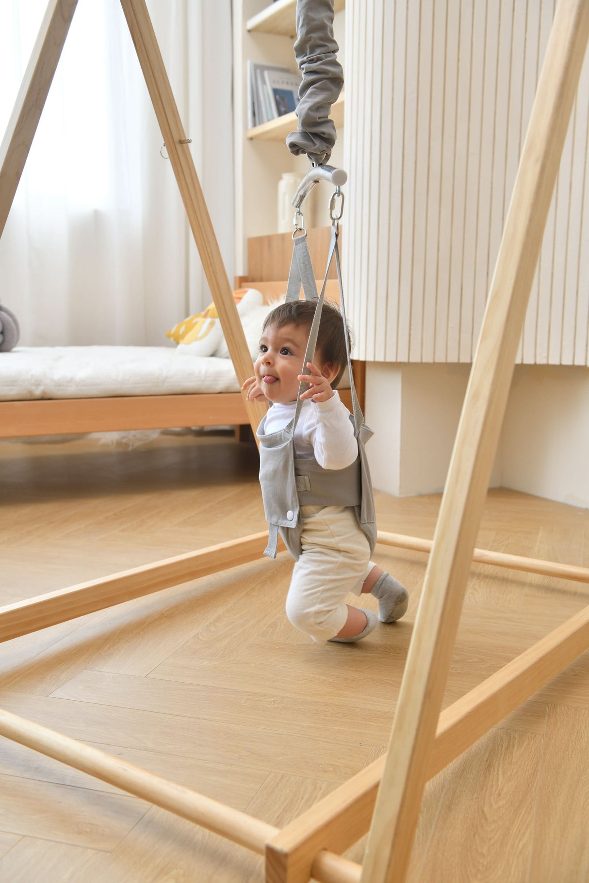 Tulip Foldable Baby Bouncer with Safety Harness | Lightweight & Portable Infant Seat
