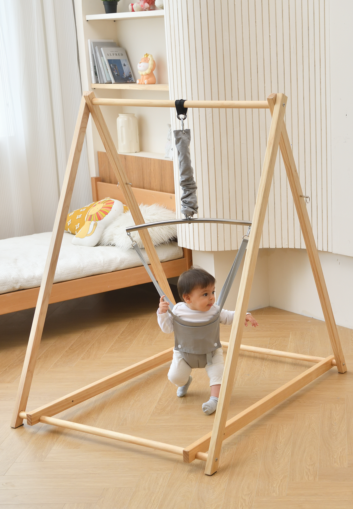 Tulip Foldable Baby Bouncer with Safety Harness | Lightweight & Portable Infant Seat