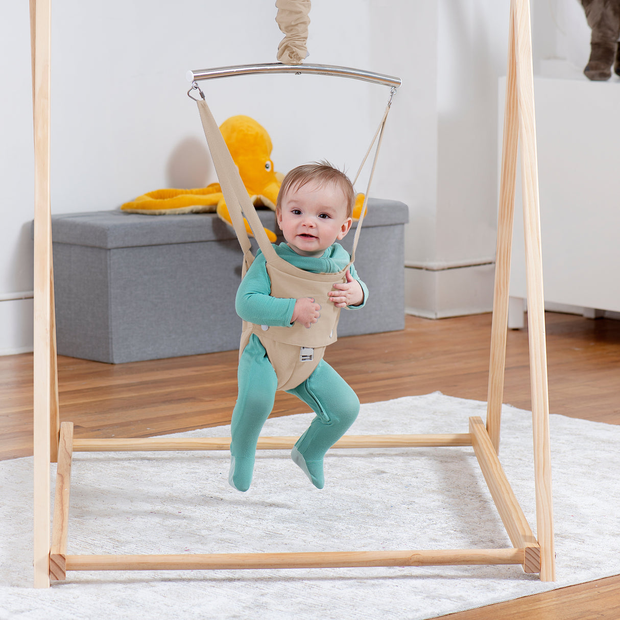 Tulip Foldable Baby Bouncer with Safety Harness | Lightweight & Portable Infant Seat