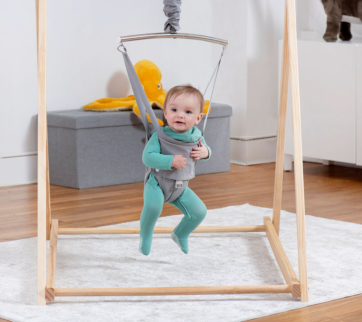 Tulip Foldable Baby Bouncer with Safety Harness | Lightweight & Portable Infant Seat