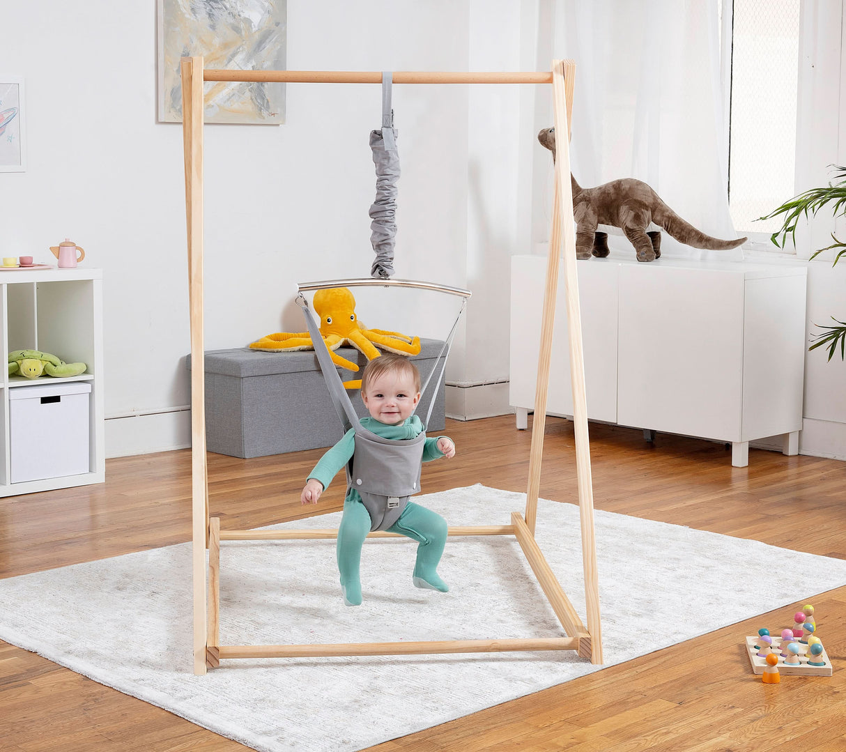 Tulip Foldable Baby Bouncer with Safety Harness | Lightweight & Portable Infant Seat