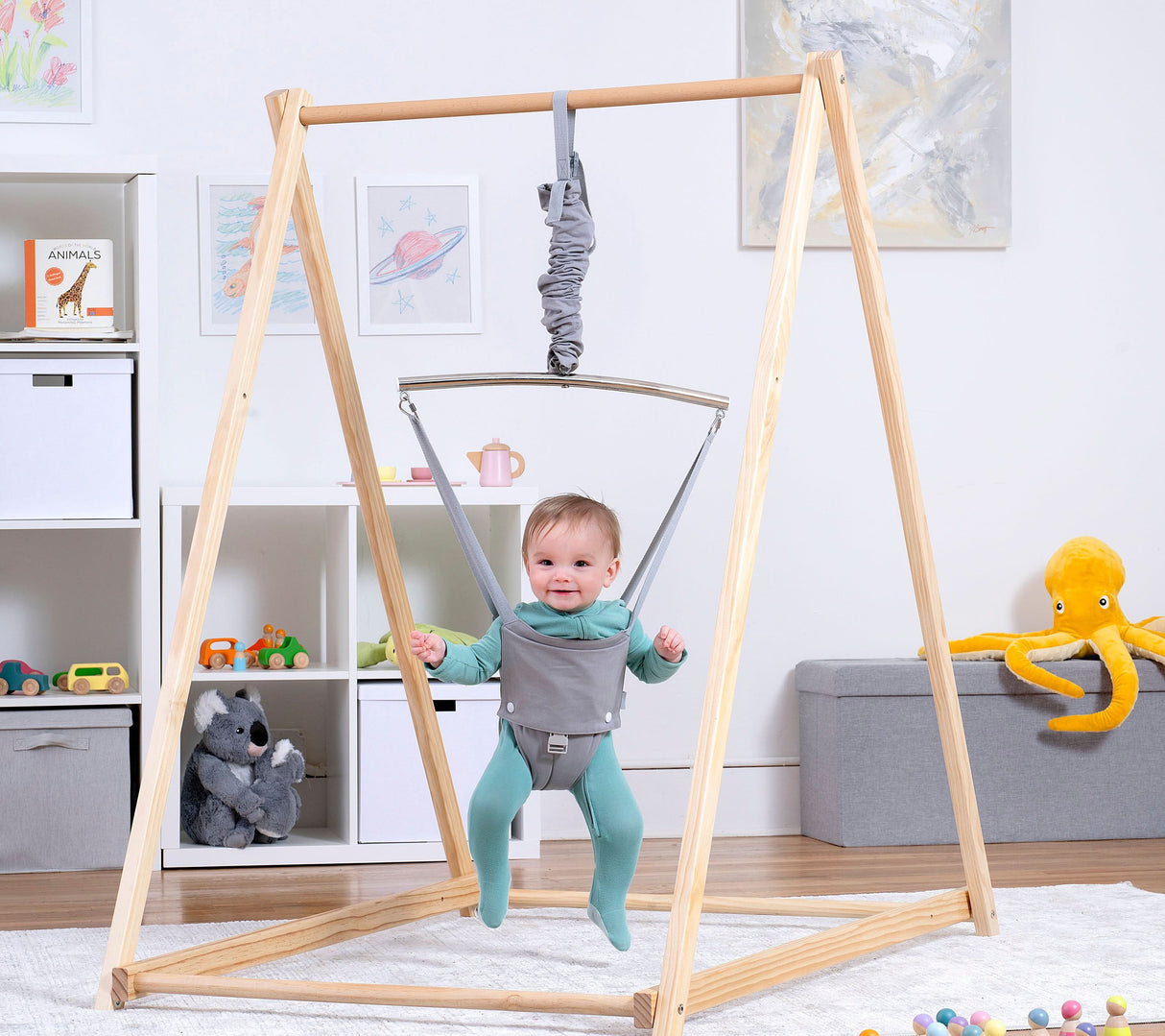 Tulip Foldable Baby Bouncer with Safety Harness | Lightweight & Portable Infant Seat