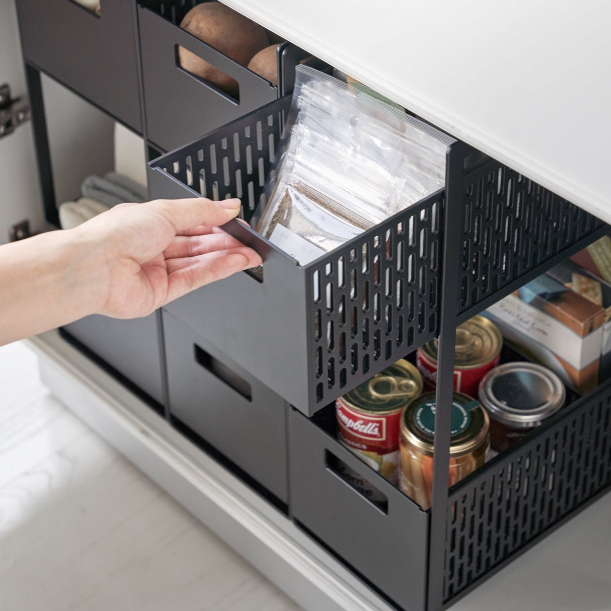 Two-Tier Cabinet Storage Basket