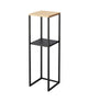 Two-Tier Display & Storage Shelf (31.5" H) - Steel + Wood