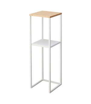 Two-Tier Display & Storage Shelf (31.5" H) - Steel + Wood