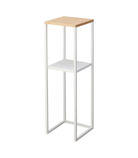 Two-Tier Display & Storage Shelf (31.5" H) - Steel + Wood