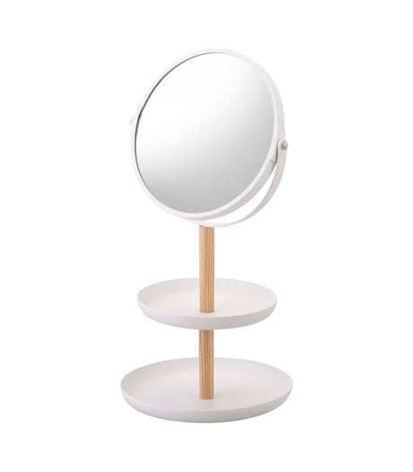 Two-Tier Jewelry Tray With Mirror - Steel + Wood